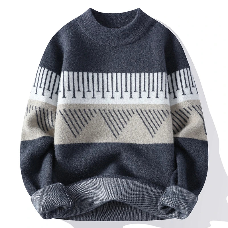 Christmas Jumper | Mens Casual Crew Neck Sweater, Warm Knitted Pullover