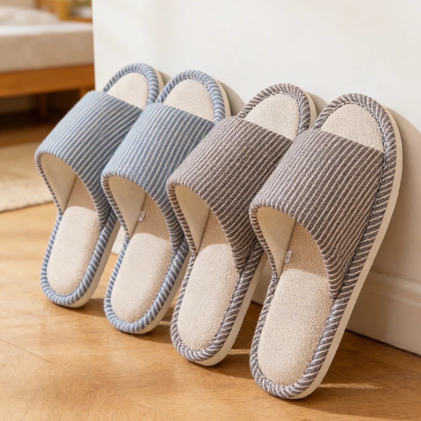 Men's Slippers | Breathable Linen, Slip-On, Open Toe | Spring Summer
