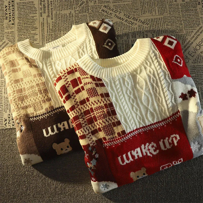 Christmas Jumper | Unisex Loose Fit, Cable Knit Pullover, Festive Sweater