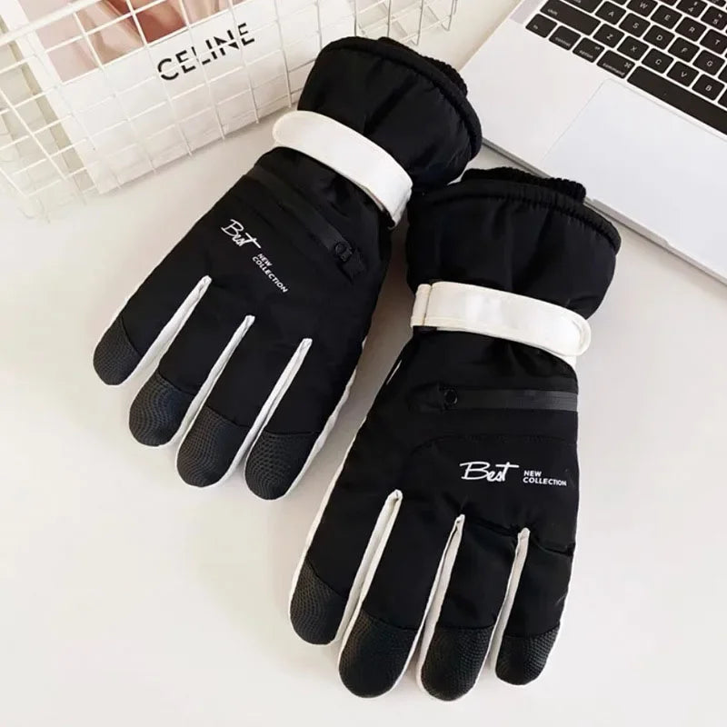 Winter waterproof ski gloves men women non slip touch screen compatible