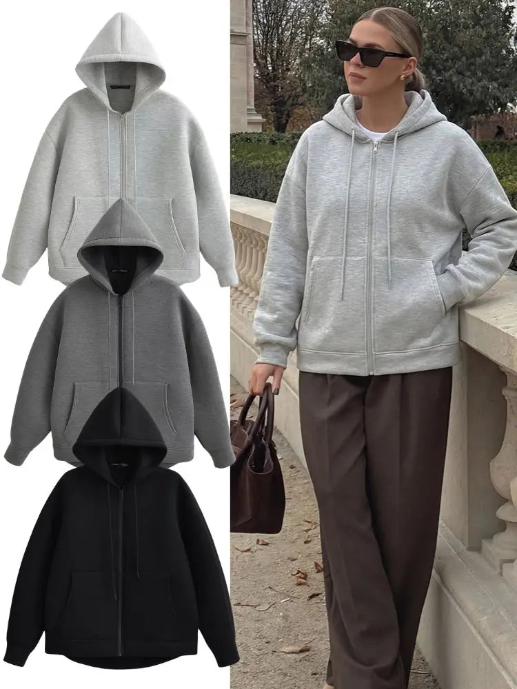 Women's Zip Hoodie | Long Sleeve, Large Pockets
