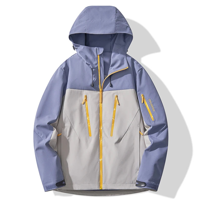 Women men waterproof jacket windproof hooded lightweight rain jacket