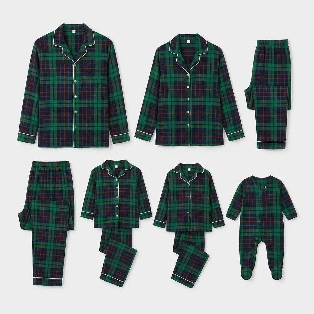 Christmas Pyjamas | Family Matching Plaid, 2 Piece Sets for Adults and Kids