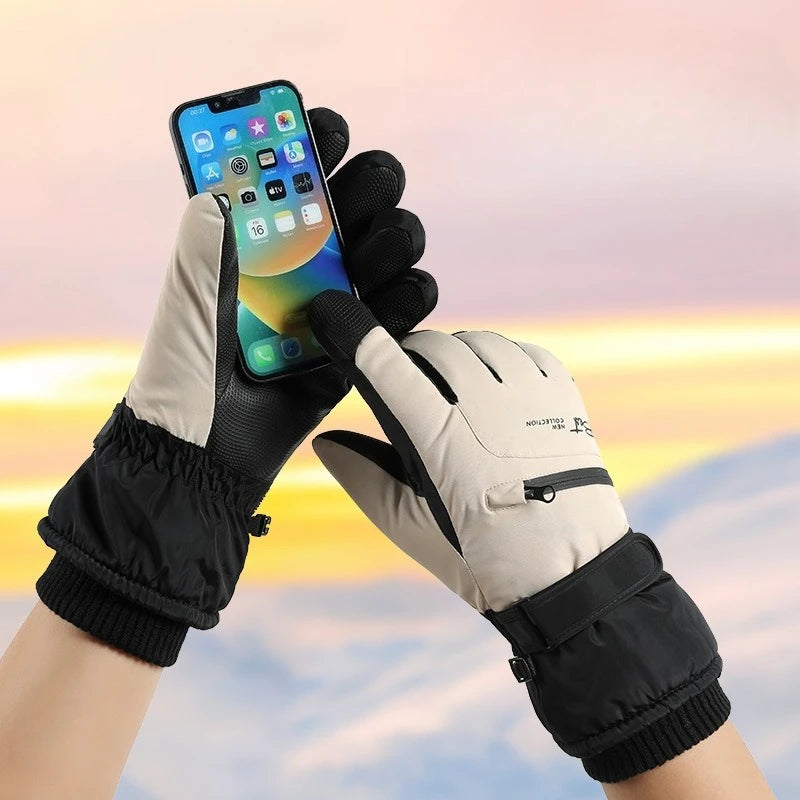 Winter waterproof ski gloves men women non slip touch screen compatible