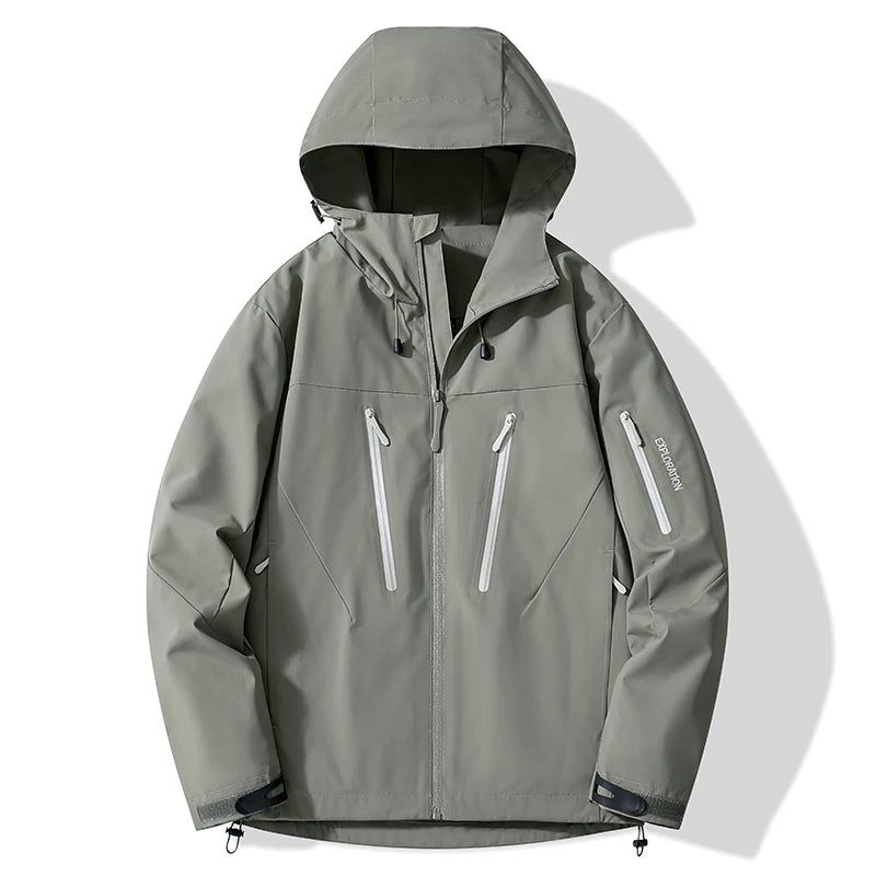Women men waterproof jacket windproof hooded lightweight rain jacket