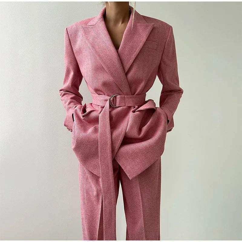 Women's Pants Suit | Corset Top, Blazer and Straight Pants