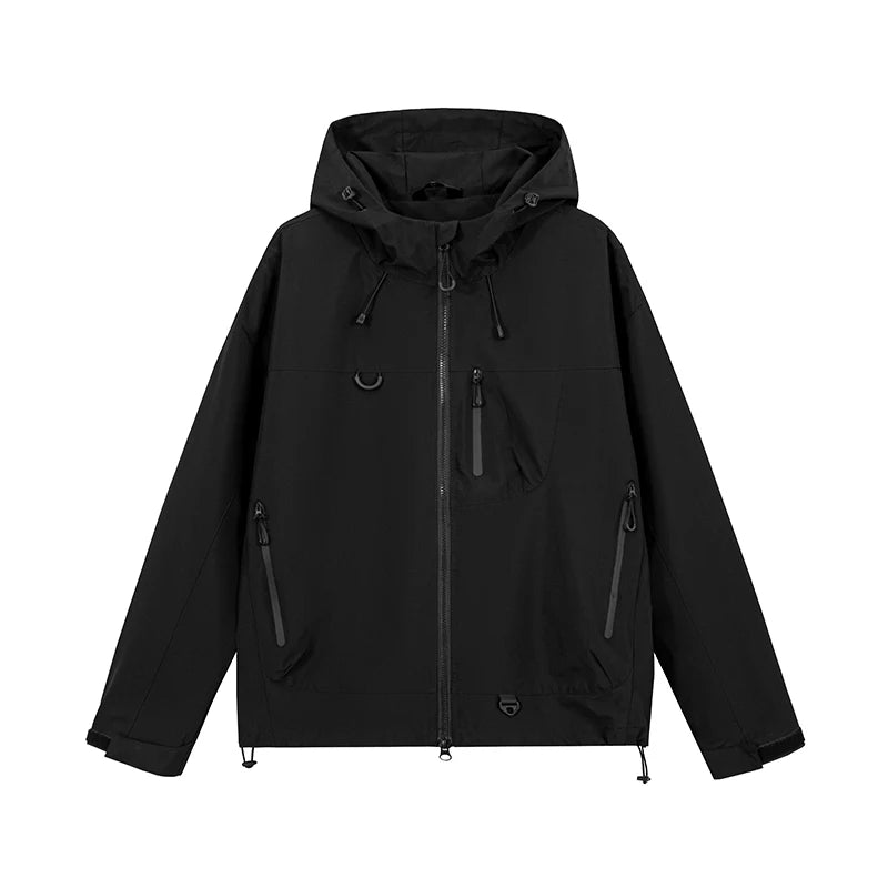 Women waterproof hiking jacket hooded windbreaker for outdoor camping