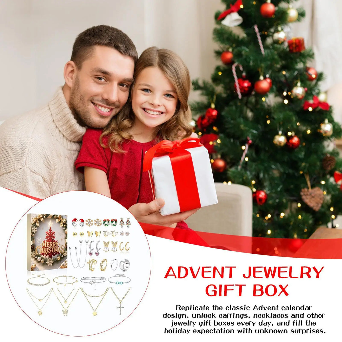 Jewellery Advent Calendar Womens Christmas 24 Earring Bracelet Set
