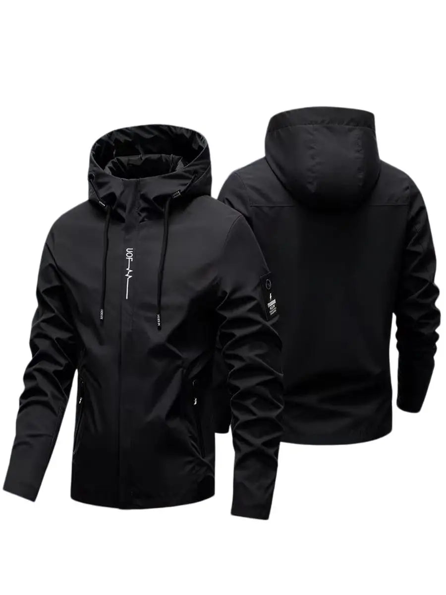Mens Waterproof Rain Jacket with Hood | Softshell Windbreaker Coat