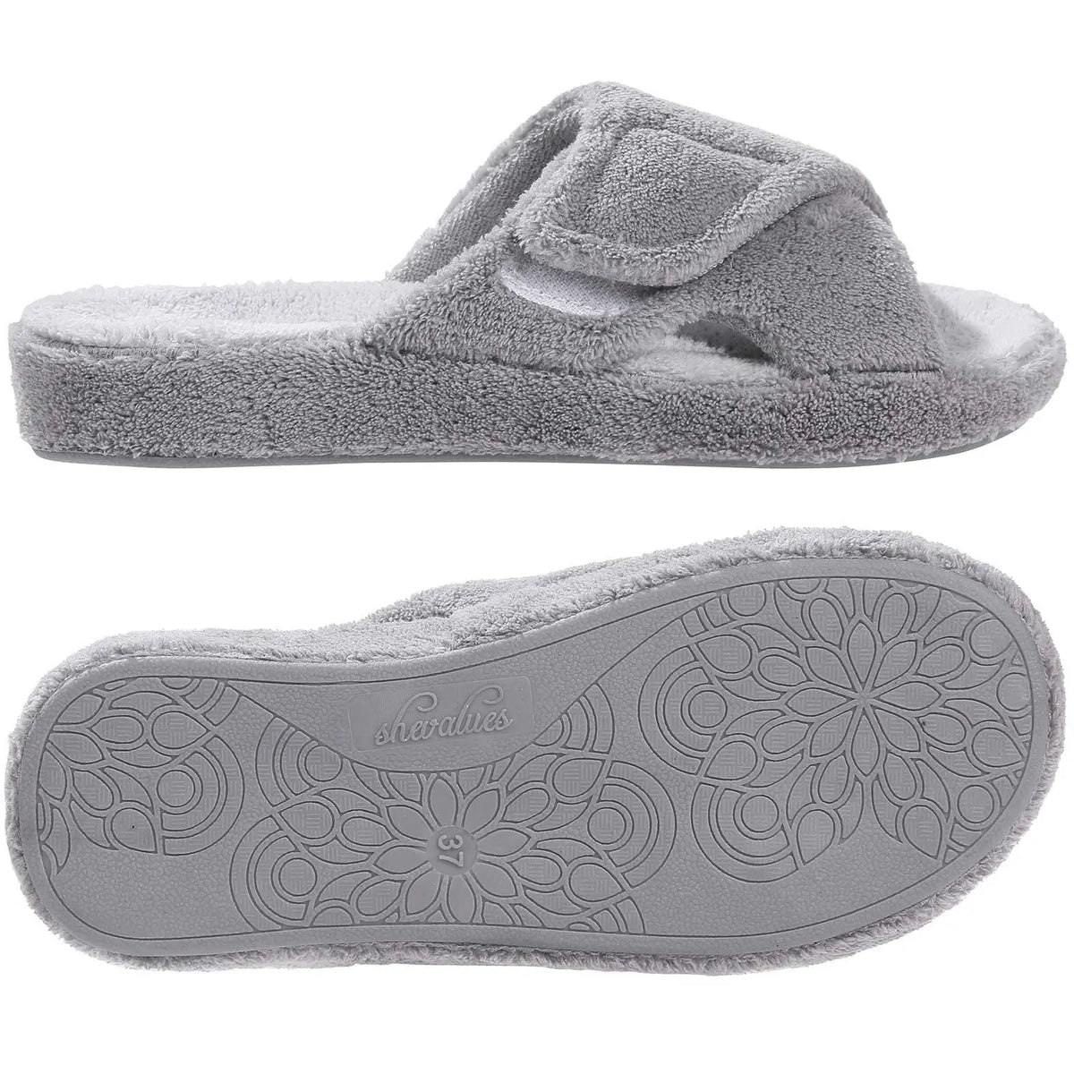 Extra Wide Slippers for Swollen Feet Womens Adjustable Fuzzy Warm