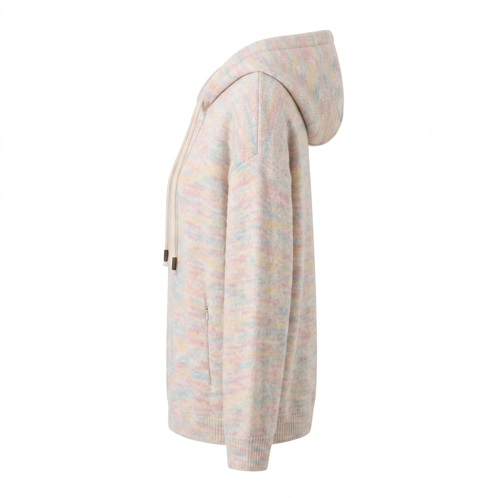 Women's Knit Hoodie | Striped, Colorful, Zip Pockets