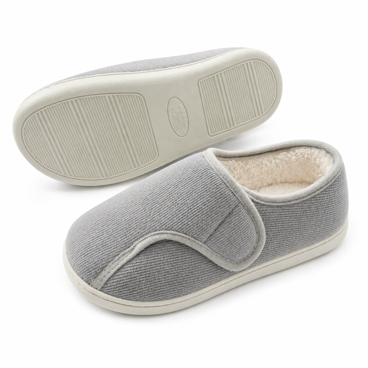 Memory Foam Slippers | Adjustable Velcro, All Season | Large Sizes