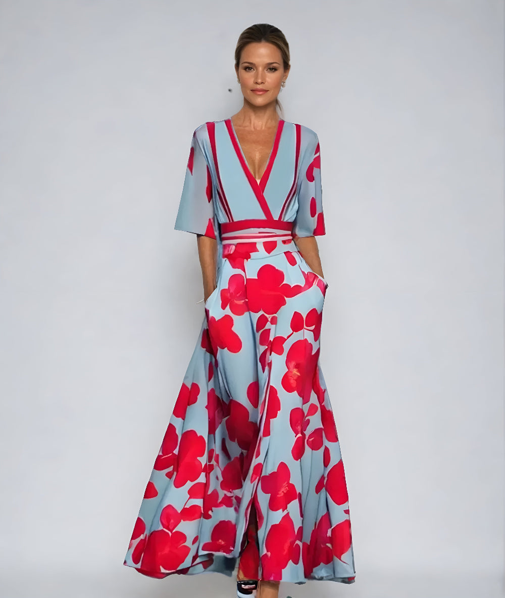 Floral Wrap Summer Dress | Flattering Fit, V-Neckline | S-2XL