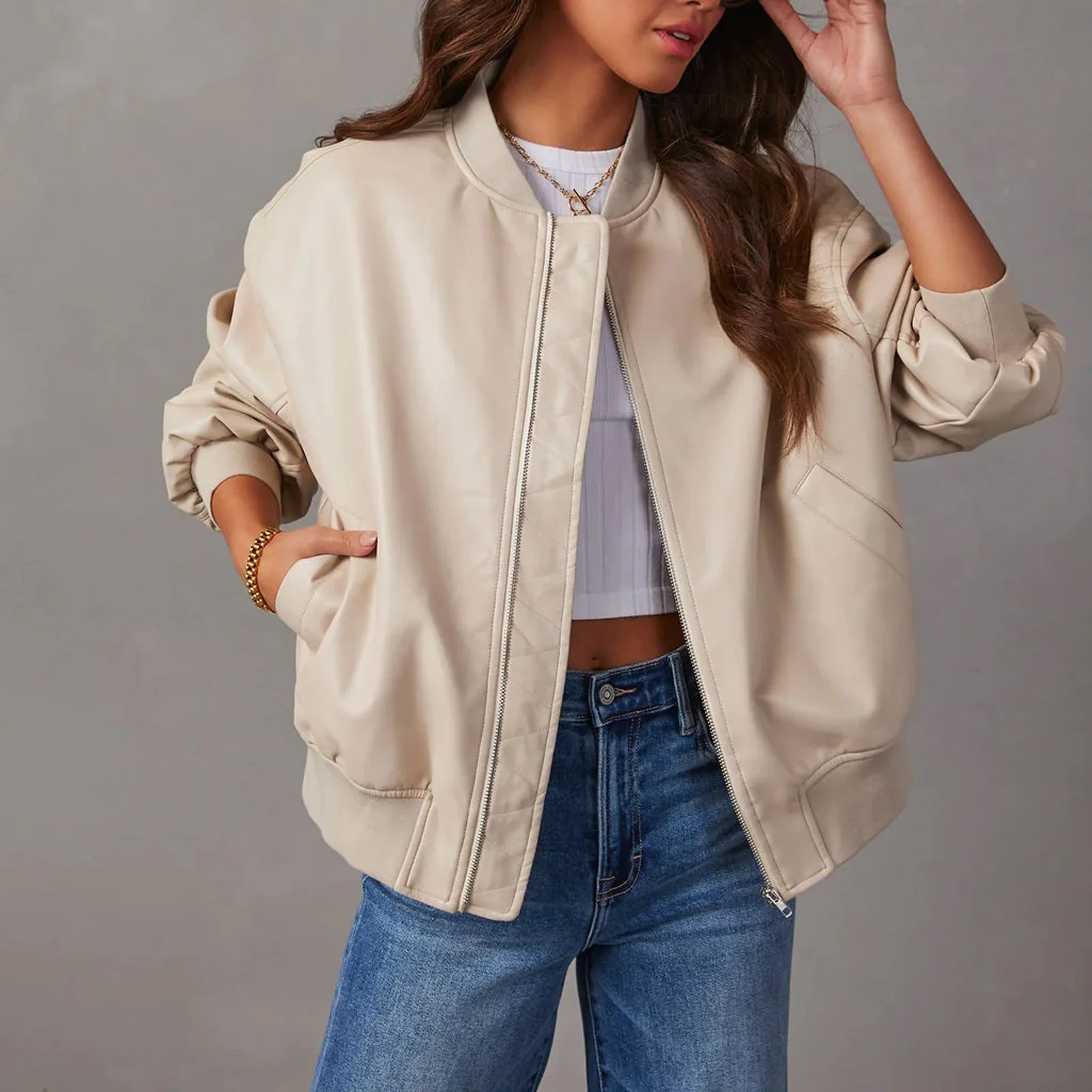 Oversized Bomber Jacket Women | Casual, Relaxed Fit