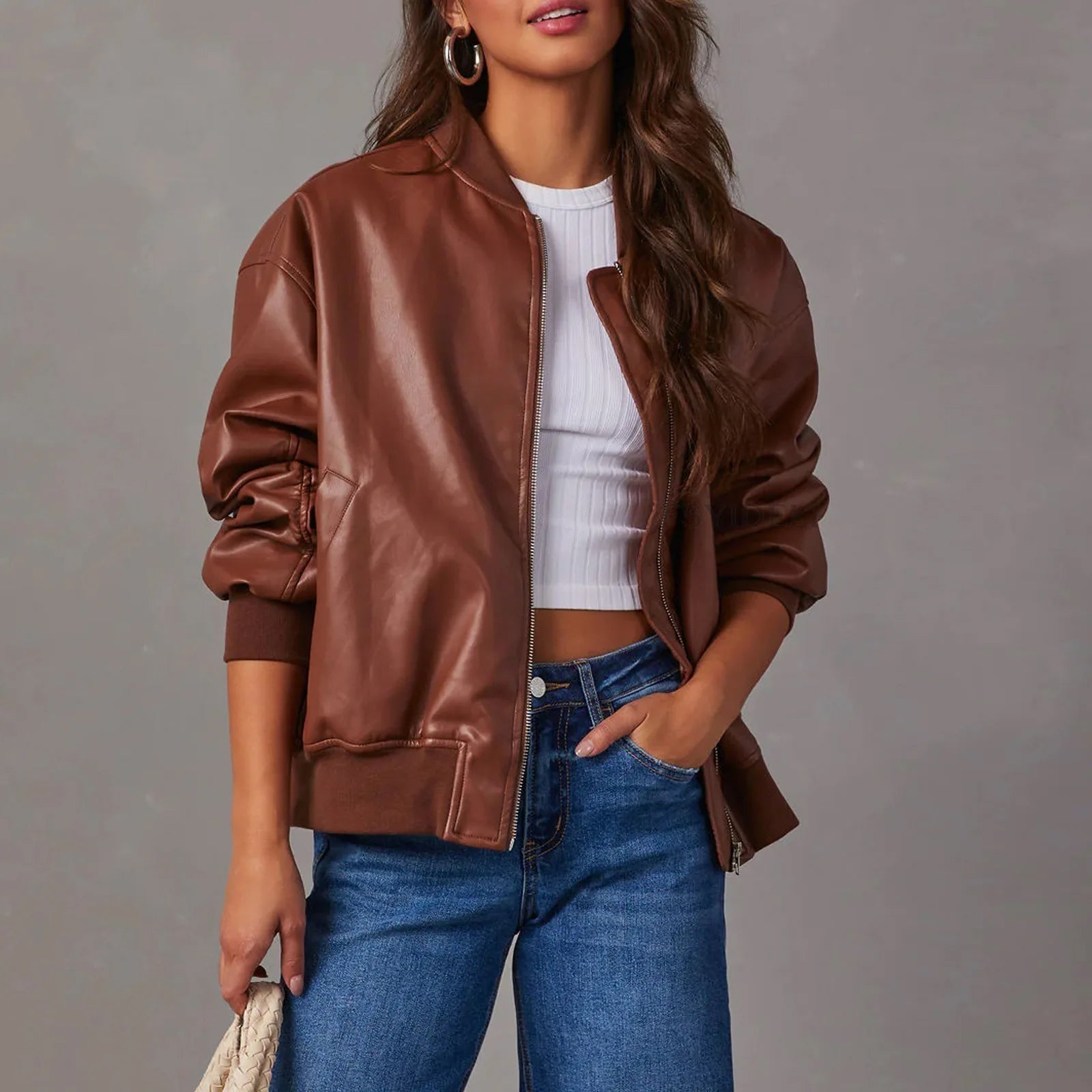 Oversized Bomber Jacket Women | Casual, Relaxed Fit