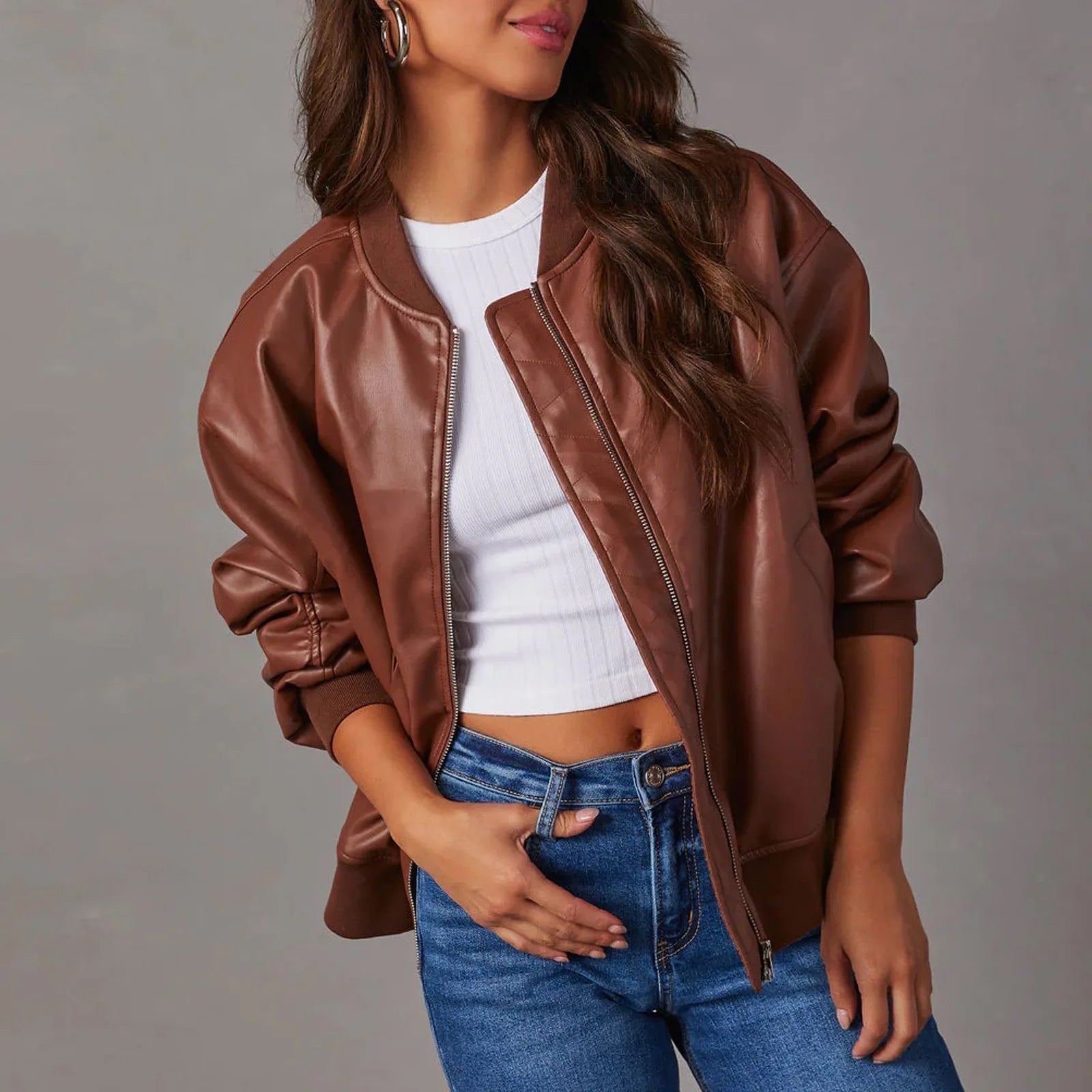 Oversized Bomber Jacket Women | Casual, Relaxed Fit
