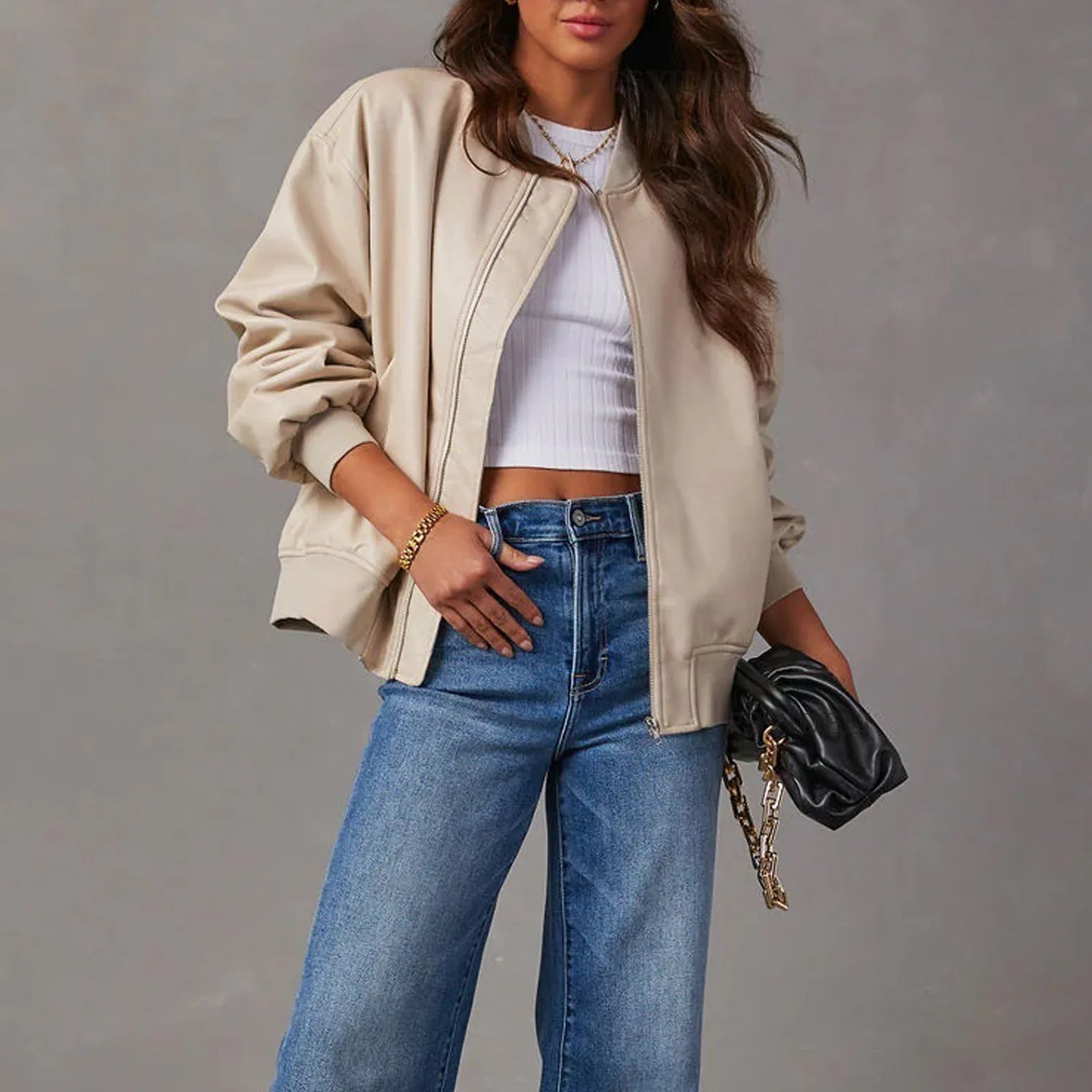 Oversized Bomber Jacket Women | Casual, Relaxed Fit