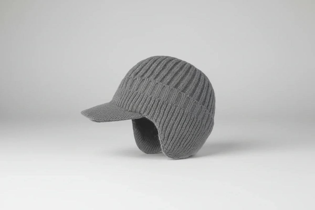 Everything winter knit visor cap with ribbed texture and structured front brim