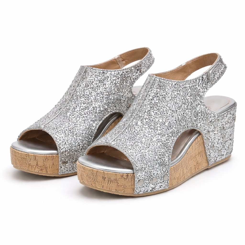 Women's Sandals | Open Toe, Sequin Patchwork | Casual Comfort