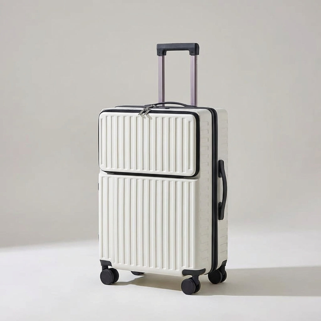 Spinner suitcase | Front pocket, hard shell | 360° wheels