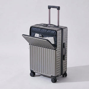 Spinner suitcase | Front pocket, hard shell | 360° wheels
