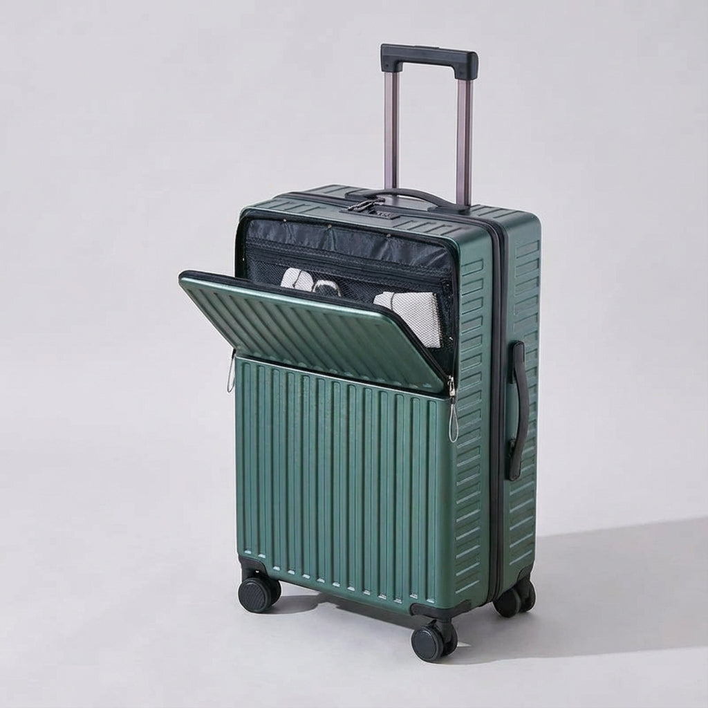 Spinner suitcase | Front pocket, hard shell | 360° wheels