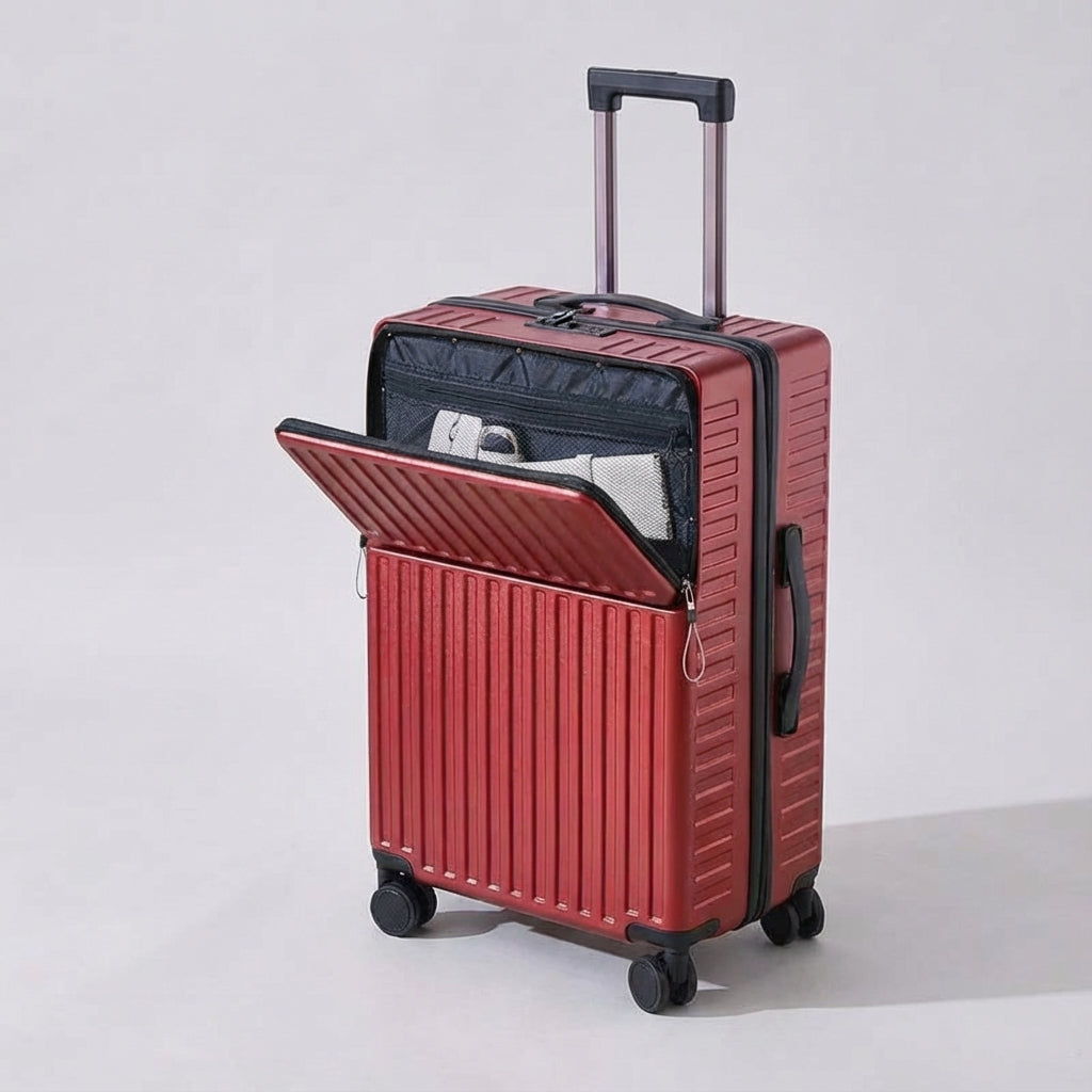 Spinner suitcase | Front pocket, hard shell | 360° wheels