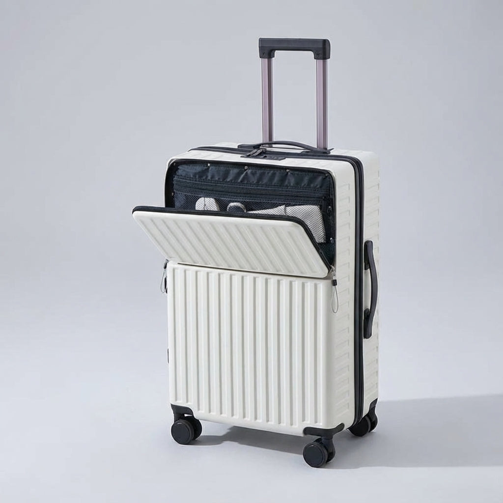 Spinner suitcase | Front pocket, hard shell | 360° wheels