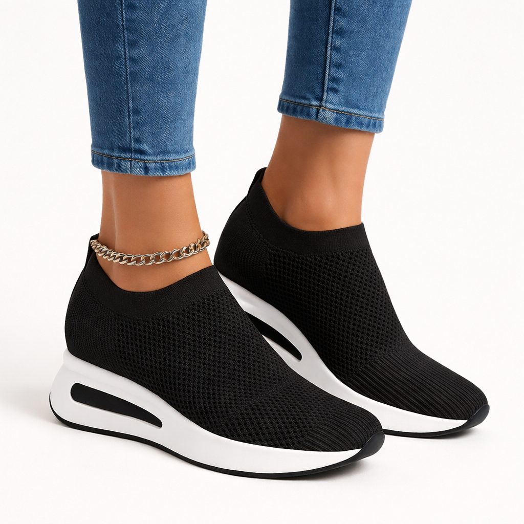 Women's breathable wedge sneakers in elegant, comfortable style