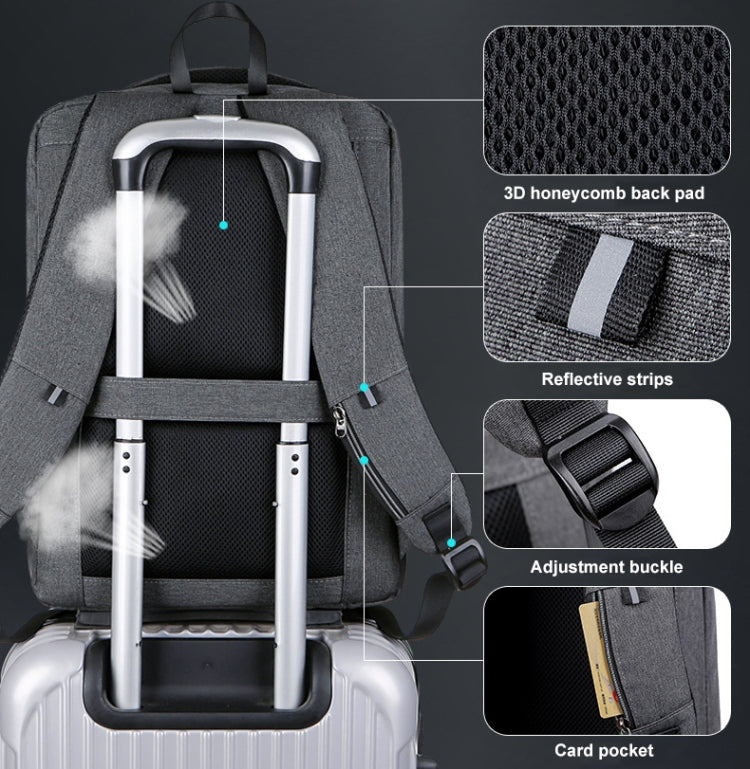 Laptop Backpack | 16 Inch, Password Lock, USB Port | Black