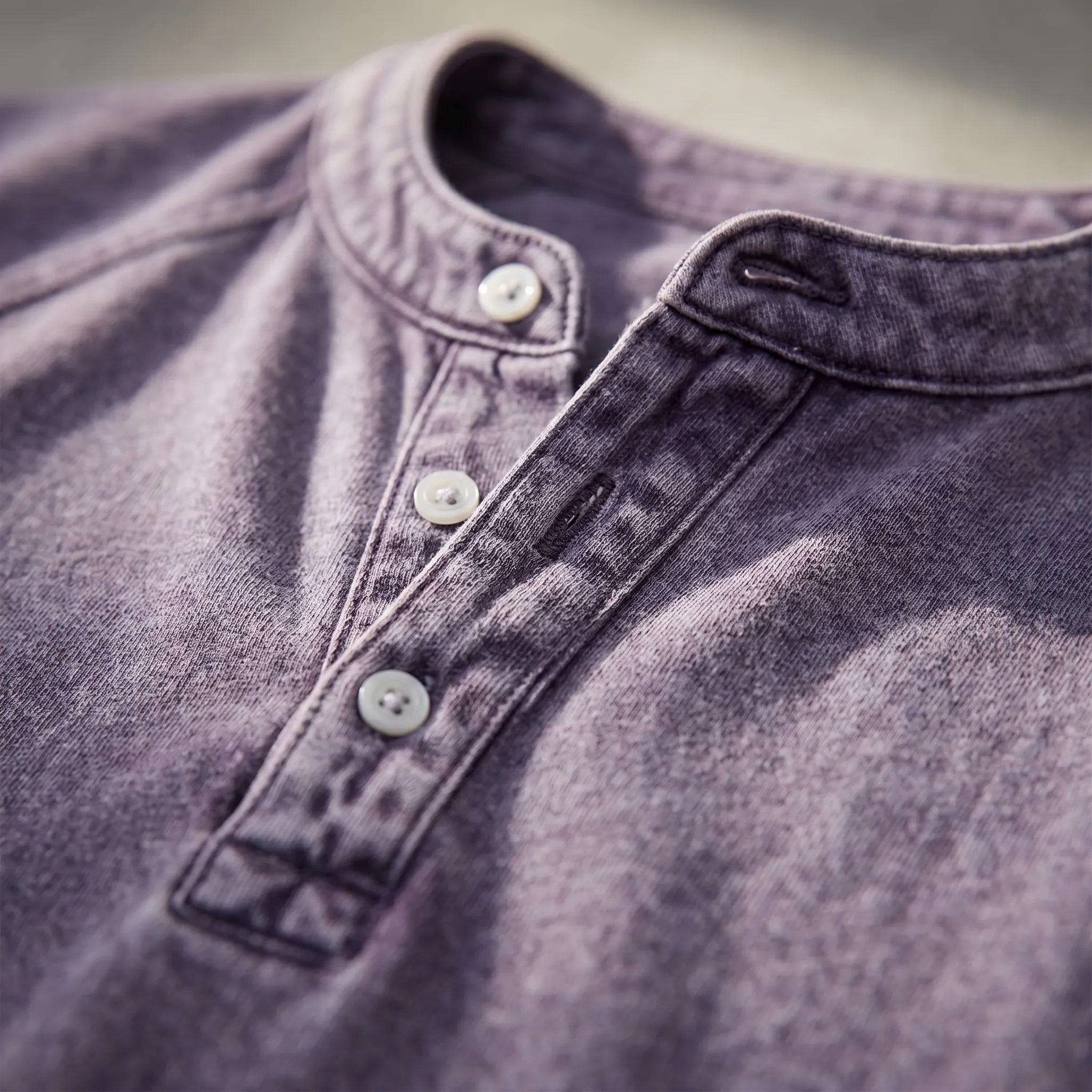 Men's Henley Shirt | Vintage Raglan Sleeve | Button Neck