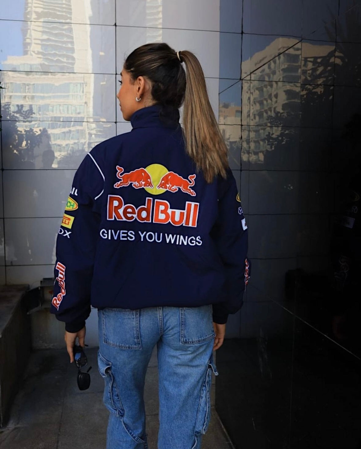Women's Oversized Racing Jacket | Multicolor Streetwear, Retro F1 Style