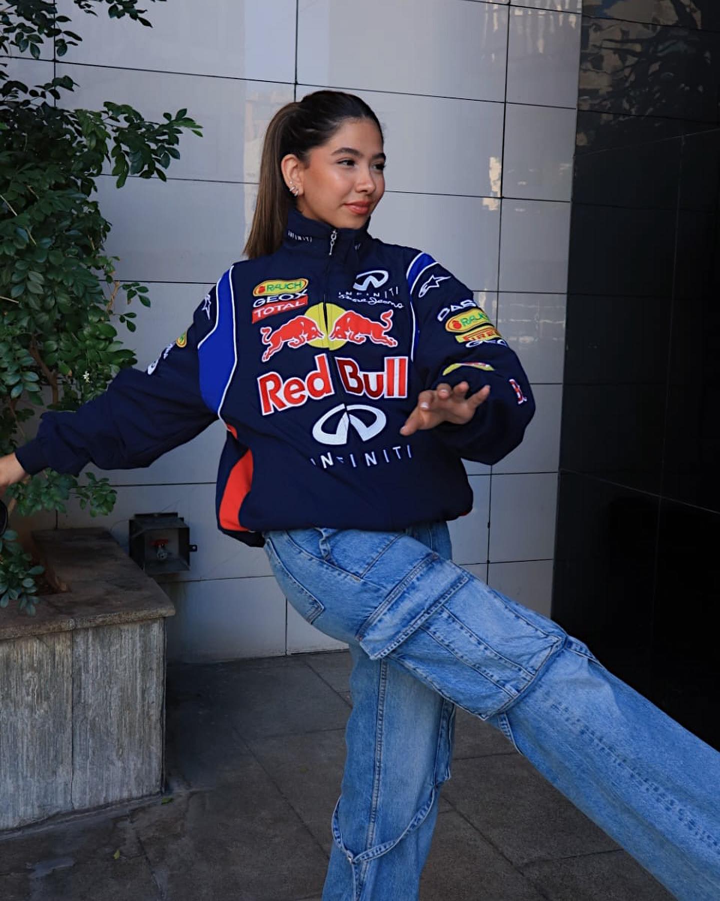 Women's Oversized Racing Jacket | Streetwear, Navy Blue