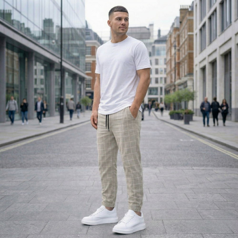 Men's Checkered Jogger Pants | Comfort Casual Style | Relaxed, Trendy