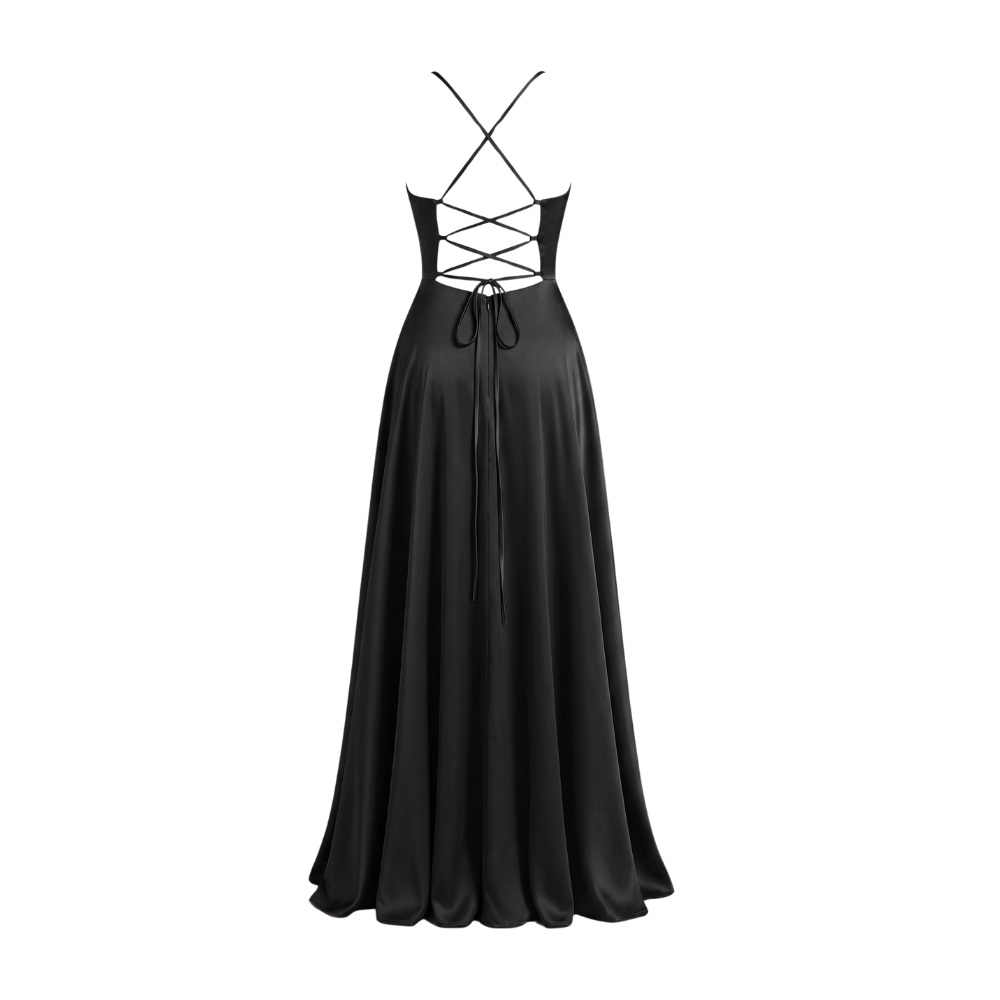 Silk Dress | Long and Elegant Style for Women | Braided Back Detail