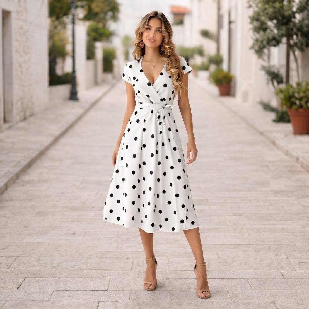 Polka Dot Dress - Elegant, Cheerful Style Summer Fashion