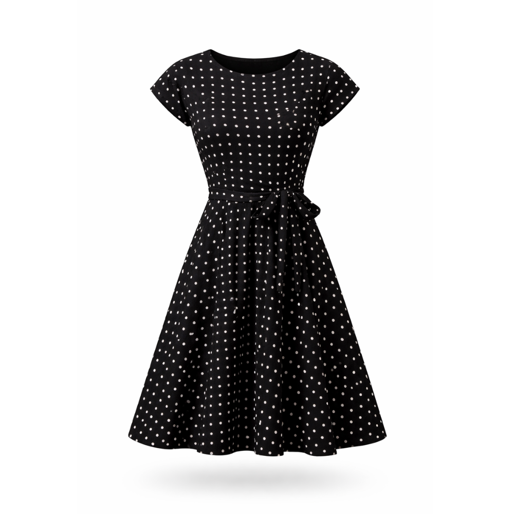 Polka Dot Dress | Flattering Tie Waist | Women's Dress