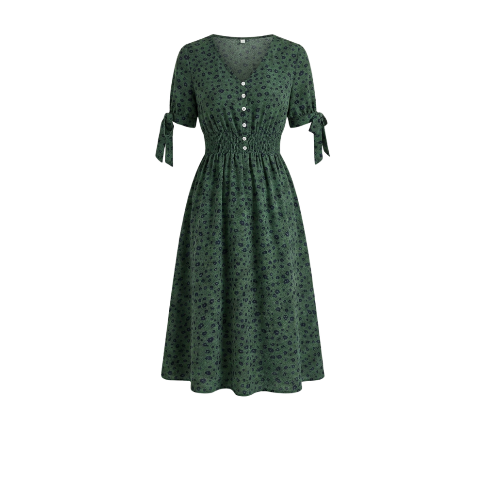 Polka Dot Dress Women Short Sleeve Vintage Inspired Style