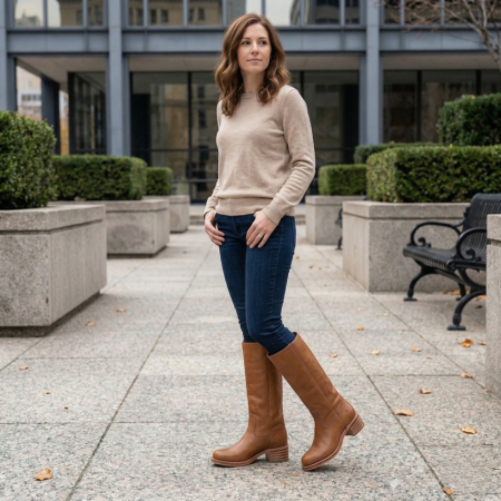 Wulfrun Women's Structured High Boots | Premium Leather