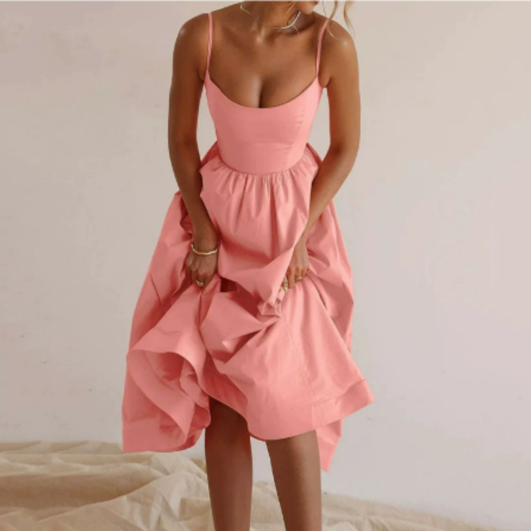 Evening Dress | Elegant Women's Midi, Sleeveless | A-Line Style