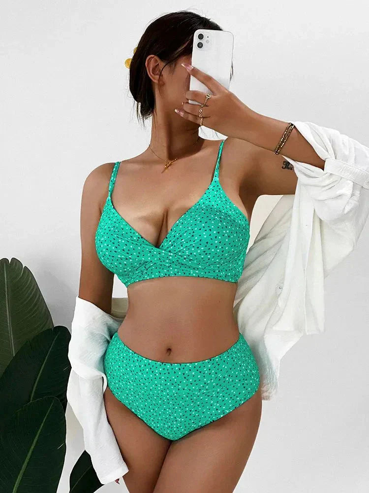 High waist bikini set beachwear for summer