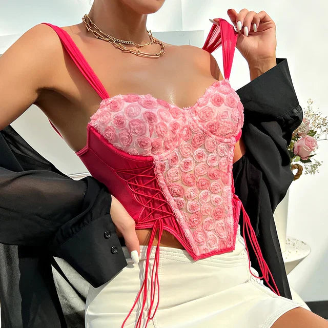 Corset Top | Pink bustier top | Chic style, slim fit