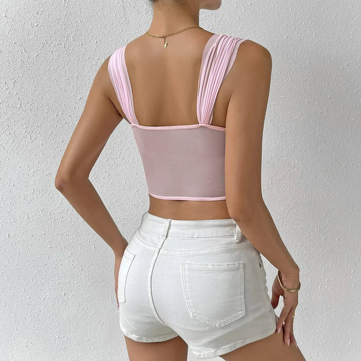 Corset Top | Pink bustier top | Chic style, slim fit