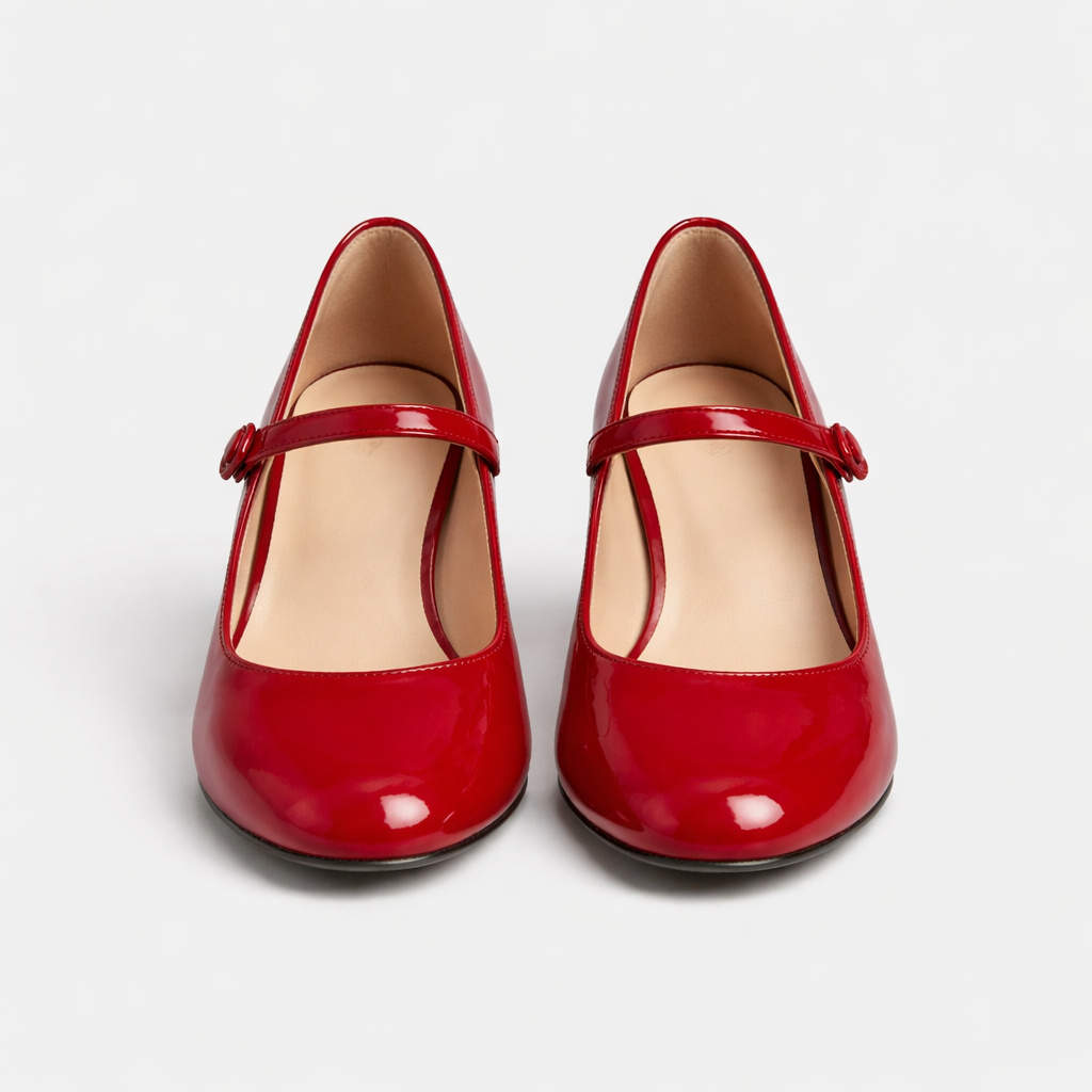 Women's Mary Jane shoes block heel buckle strap comfort fit