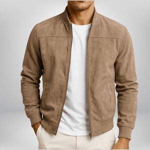 Men's Leather Bomber Jacket | Fitted, Minimalist Design