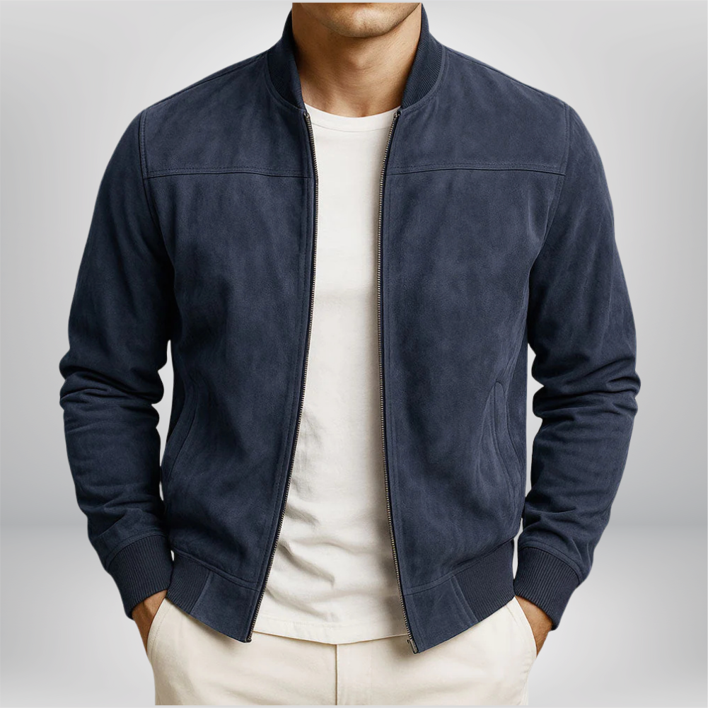 Men's Leather Bomber Jacket | Fitted, Minimalist Design