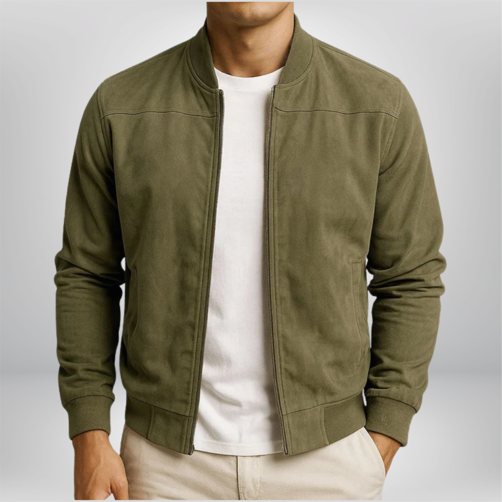 Men's Leather Bomber Jacket | Fitted, Minimalist Design