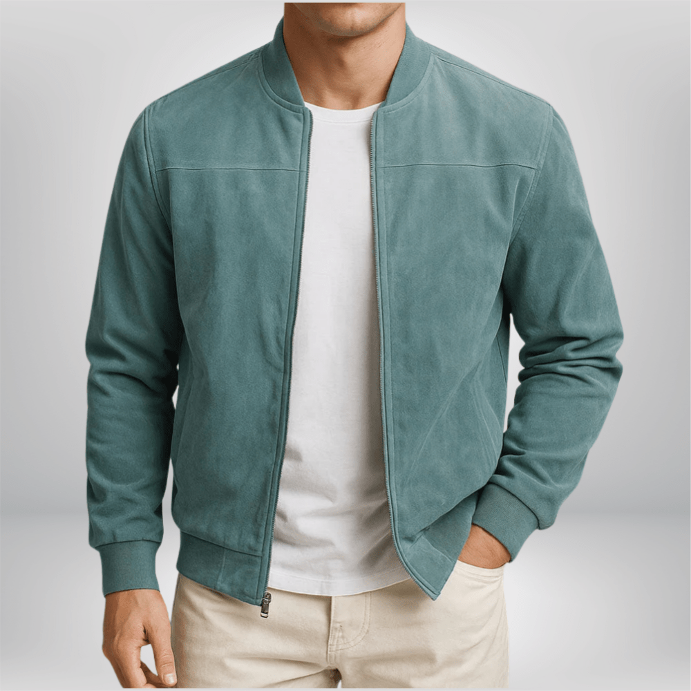 Men's Leather Bomber Jacket | Fitted, Minimalist Design
