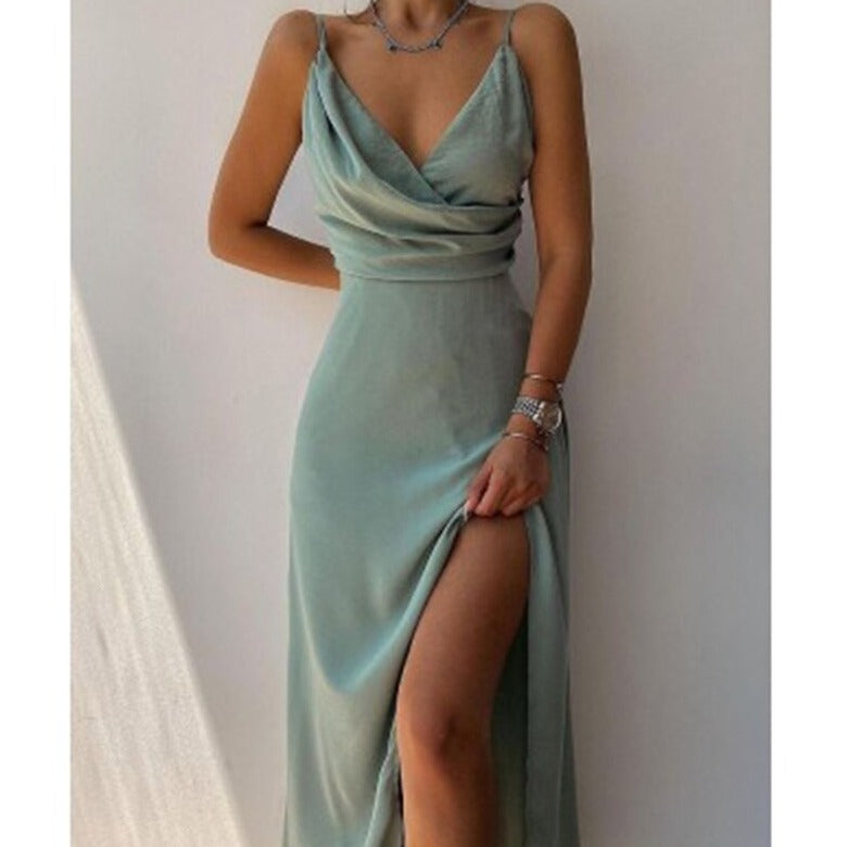 Evening Dress | Women's Long Satin Gown | Formal Elegant Style