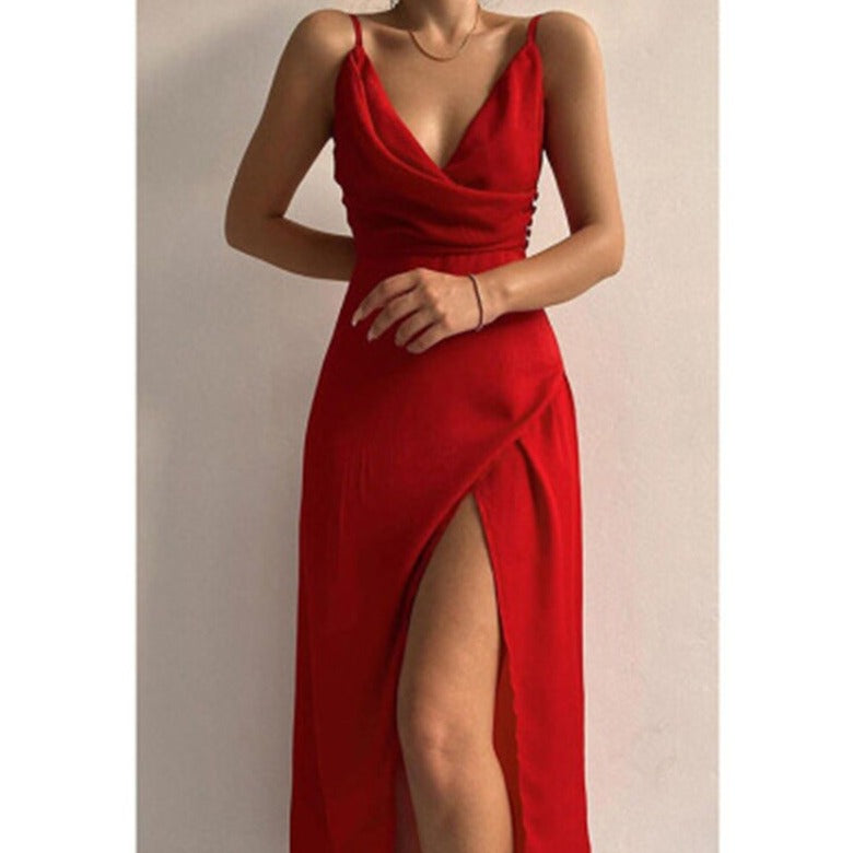 Evening Dress | Women's Long Satin Gown | Formal Elegant Style